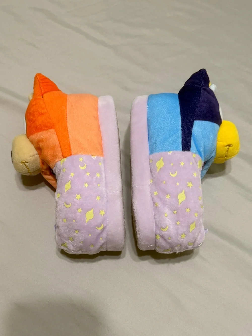 Bluey Plush Kids Slippers - Orange & Blue